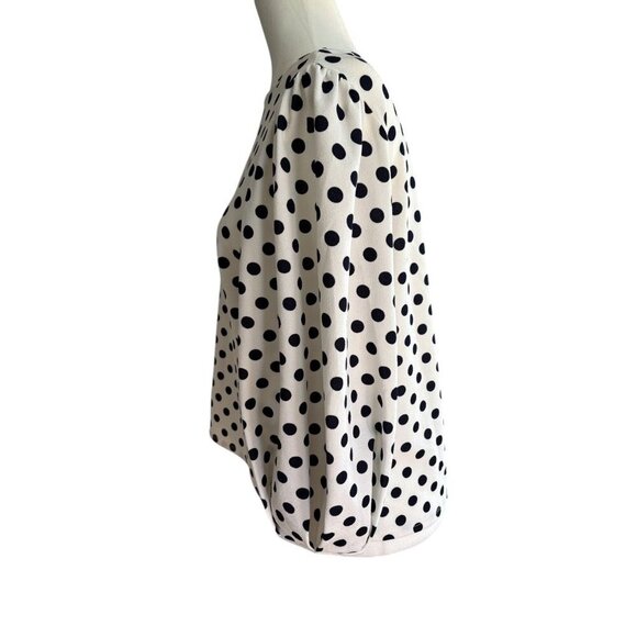 Green Envelope Polka Dot Women's Pullover Puffed Sleeve Blouse Medium - Picture 4 of 6